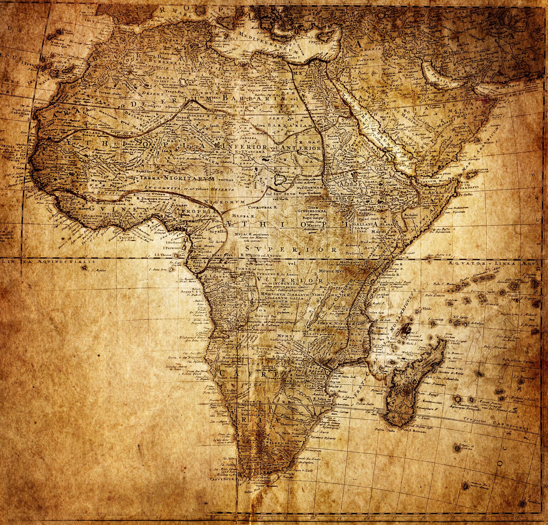 Vintage Map of Africa in 1737